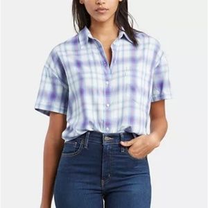 NWT Levi'sLacey Plaid Short-Sleeve Shirt